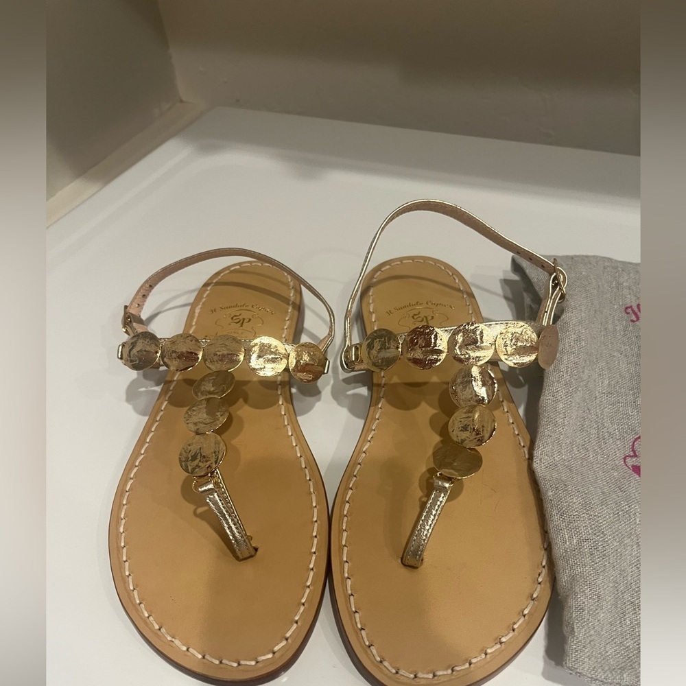 CAPRESE  sandals Gold Women's‎ made in Italy size 39